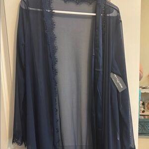 Natori Blue Flowy Robe Intimates & Sleepwear